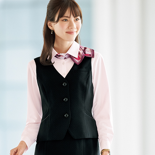 事務服ベスト（ドット柄・水玉柄）