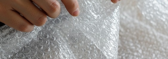 プチプチを折り返したところ