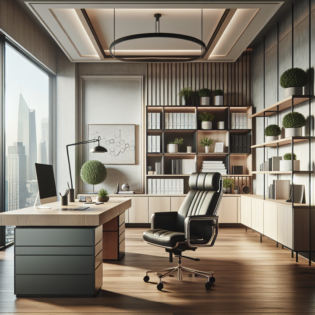 Quiet office interior with modern furniture
