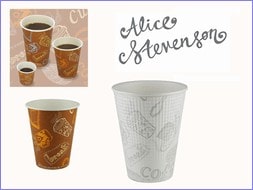 アリスカップ アリス=スティーブンソン氏がデザインを手掛ける一連のオリジナル柄紙コップシリーズ
