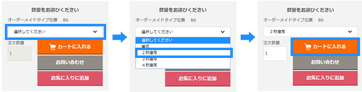 オーダーメイド伝票の場合